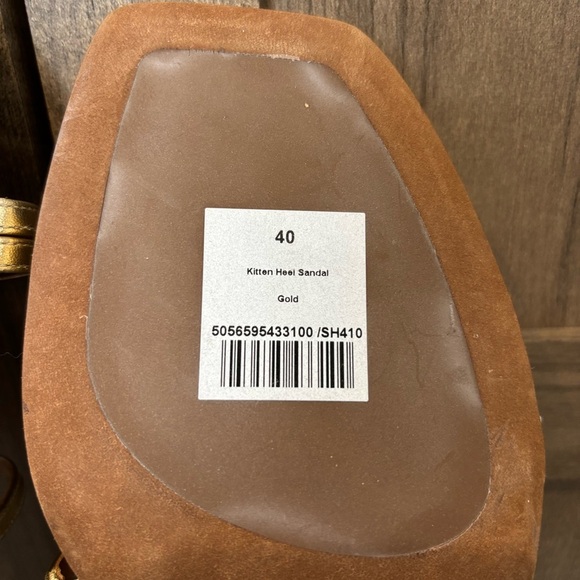 ME+EM Metallic Gold Strappy Sandals kitten heel - Picture 8 of 10